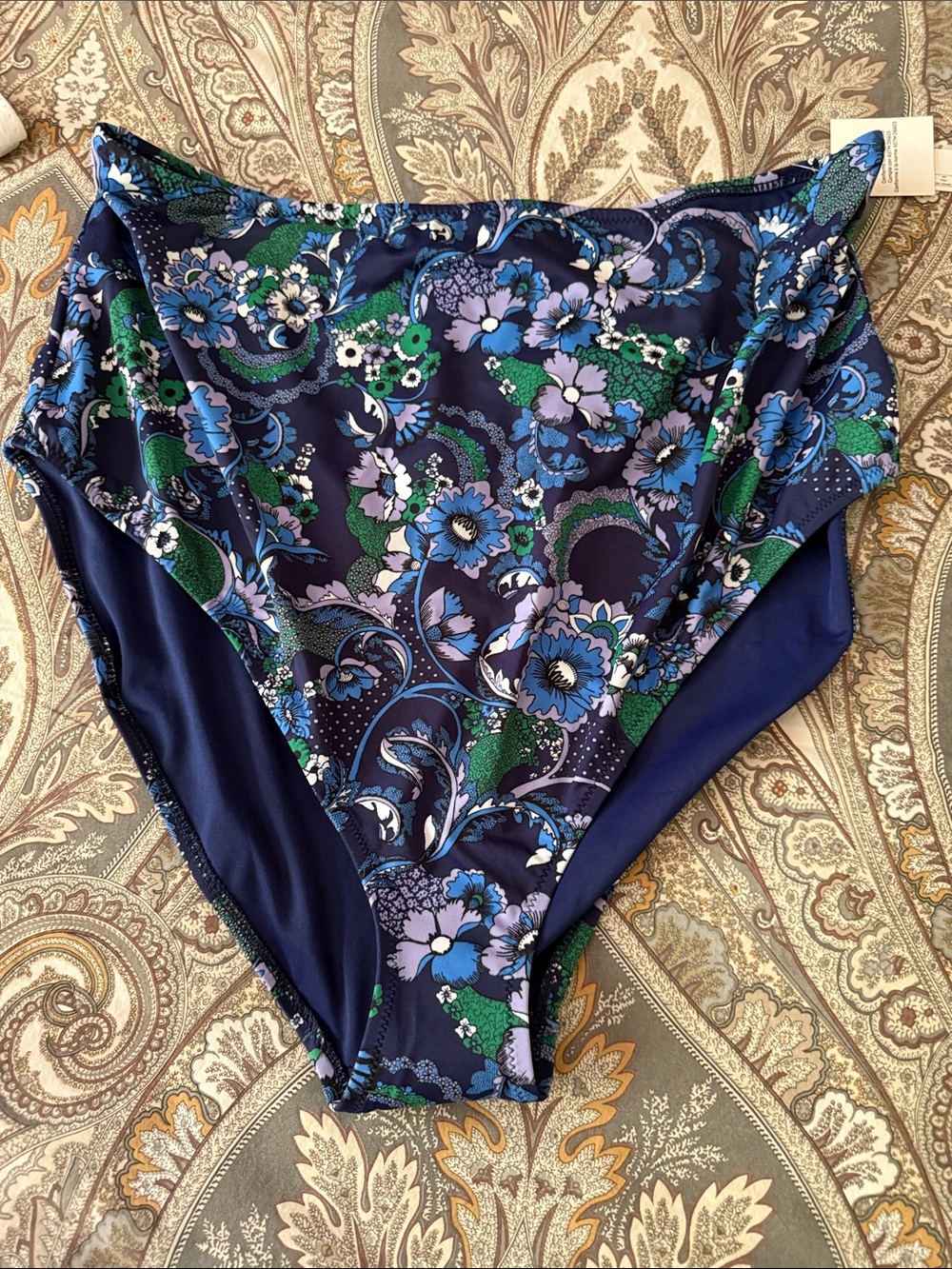 Amazon Essentials Navy Floral High-Waist Bikini Bottoms Size 2X